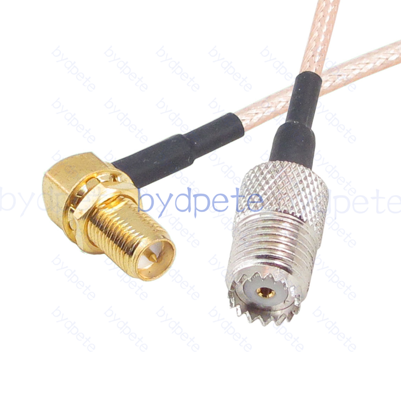 BPC048UHF316M1R2 Mini UHF Female SO239 Jack to RPSMA Female Right Angle 90Degree Reverse Polarity RG-316 Coaxial Cable UHF Cable RG316 Assembly Coax Pigtial Jumper