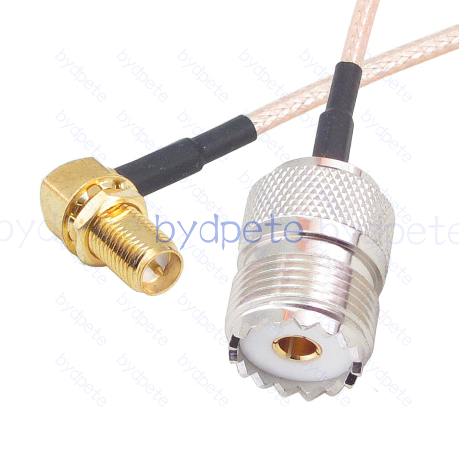 BPC048UHF316R2 UHF Female SO239 Jack to RPSMA Female Right Angle 90Degree Reverse Polarity RG-316 Coaxial Cable UHF Cable RG316 Assembly Coax Pigtial Jumper