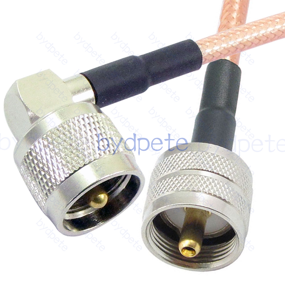 BPC049UHF142R UHF Male Right Angle 90Degree PL259 Plug to UHF Male PL259 RG-142 Coaxial Cable UHF Cable RG142 Assembly Coax Pigtial Jumper
