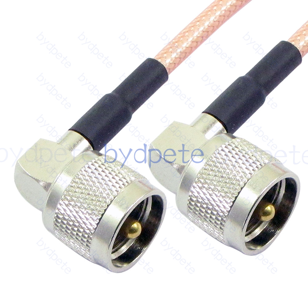 BPC049UHF142RR UHF Male Right Angle 90Degree PL259 Plug to UHF Male Right Angle 90Degree PL259 RG-142 Coaxial Cable UHF Cable RG142 Assembly Coax Pigtial Jumper