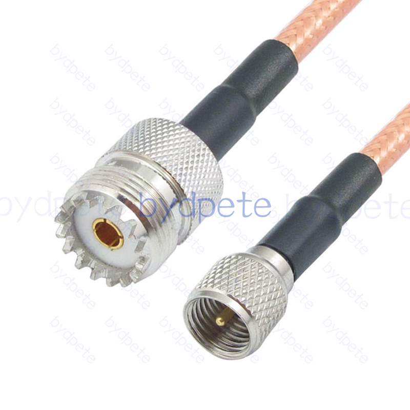 BPC050UHF142M1 Mini UHF Male PL259 Plug to UHF Female SO239 RG-142 Coaxial Cable UHF Cable RG142 Assembly Coax Pigtial Jumper
