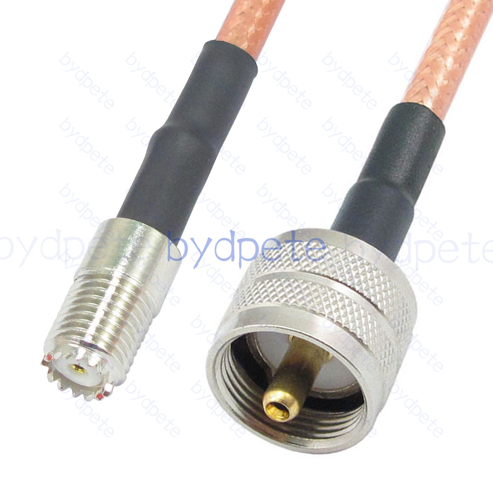 BPC050UHF142M2 UHF Male PL259 Plug to Mini UHF Female SO239 RG-142 Coaxial Cable UHF Cable RG142 Assembly Coax Pigtial Jumper