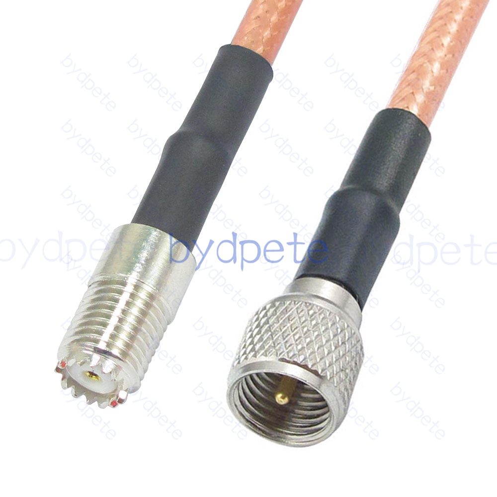 BPC050UHF142MM Mini UHF Male PL259 Plug to Mini UHF Female SO239 RG-142 Coaxial Cable UHF Cable RG142 Assembly Coax Pigtial Jumper