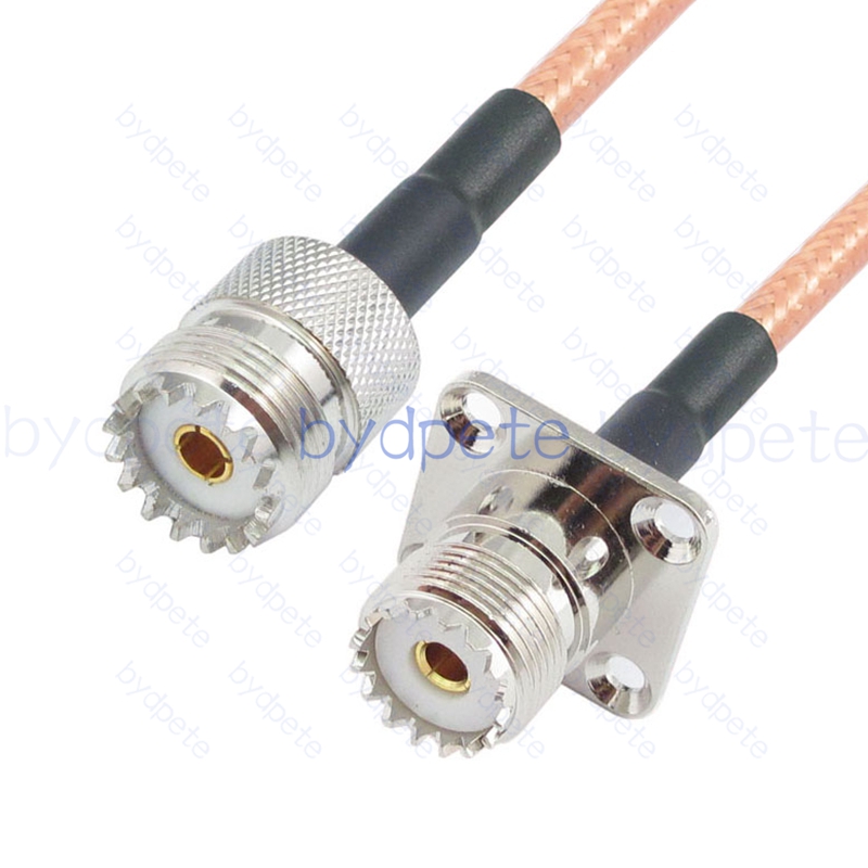 BPC051UHF142H4 UHF Female SO239 Plug to UHF Female 4holes panel SO239 RG-142 Coaxial Cable UHF Cable RG142 Assembly Coax Pigtial Jumper