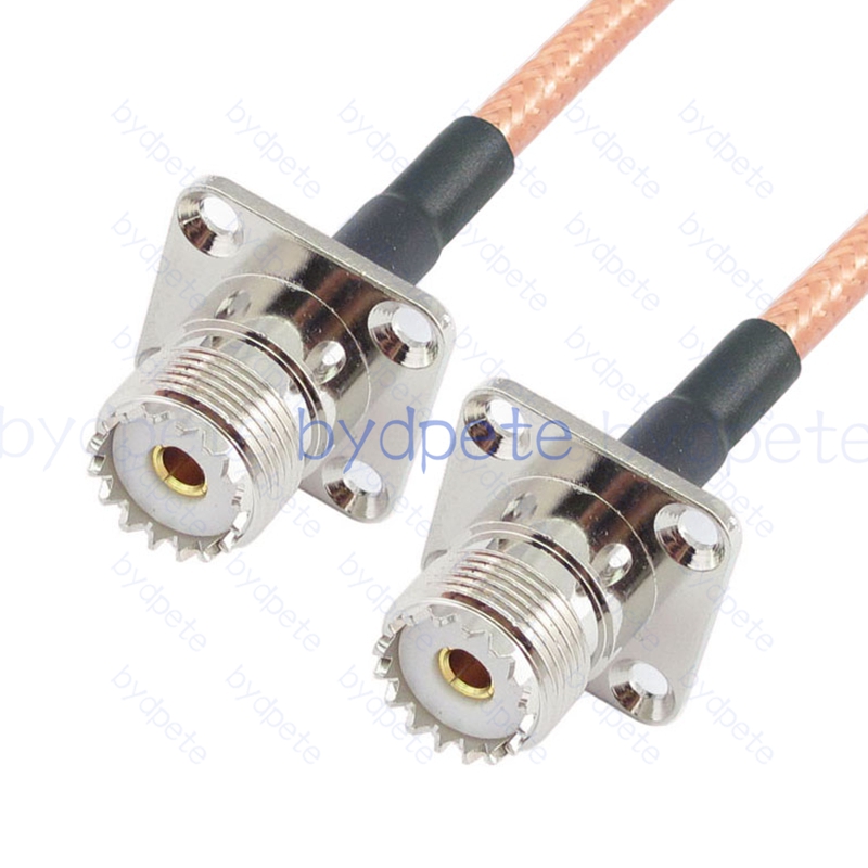 BPC051UHF142H4H4 UHF Female 4holes panel SO239 Plug to UHF Female 4holes panel SO239 RG-142 Coaxial Cable UHF Cable RG142 Assembly Coax Pigtial Jumper