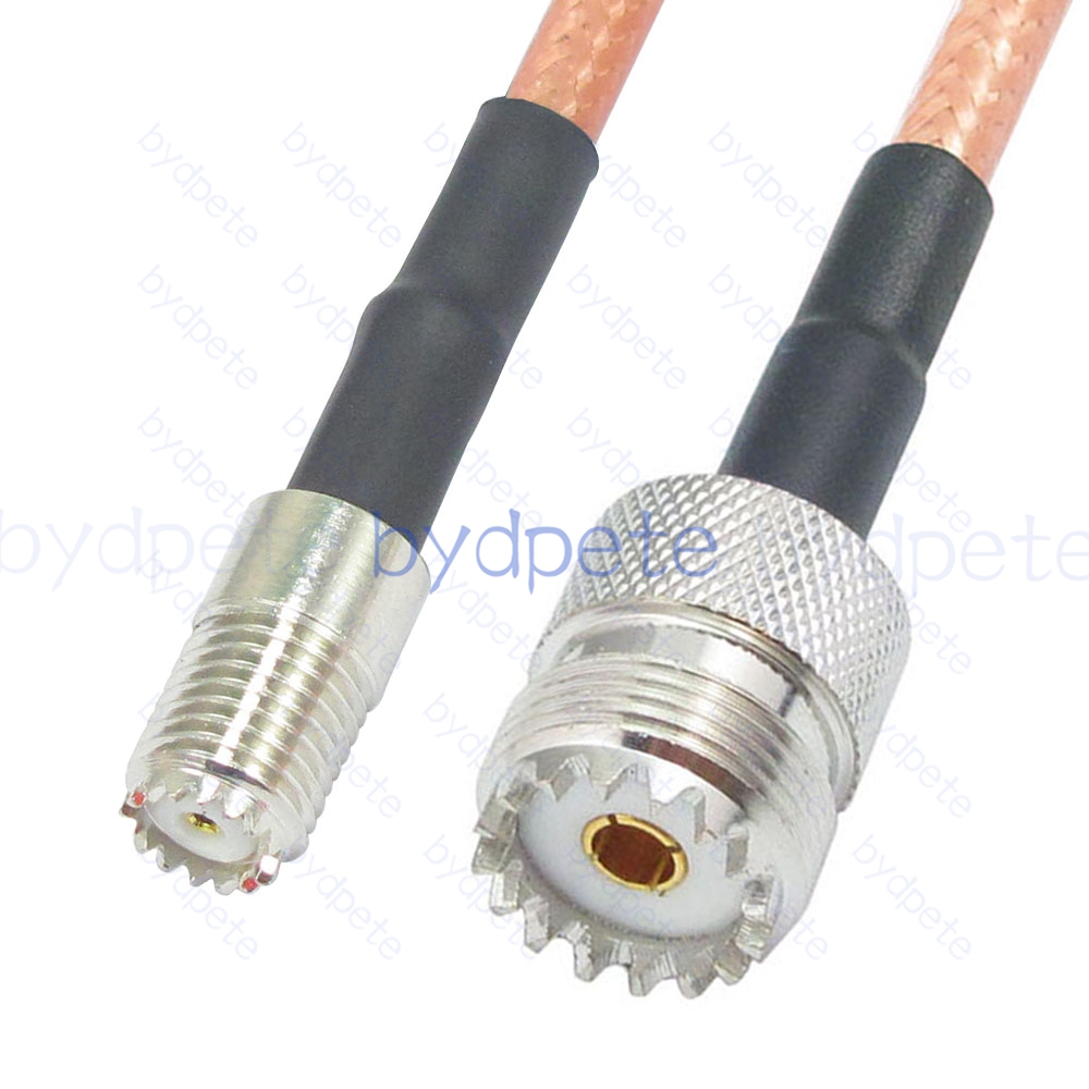 BPC051UHF142M1 Mini UHF Female SO239 Plug to UHF Female SO239 RG-142 Coaxial Cable UHF Cable RG142 Assembly Coax Pigtial Jumper