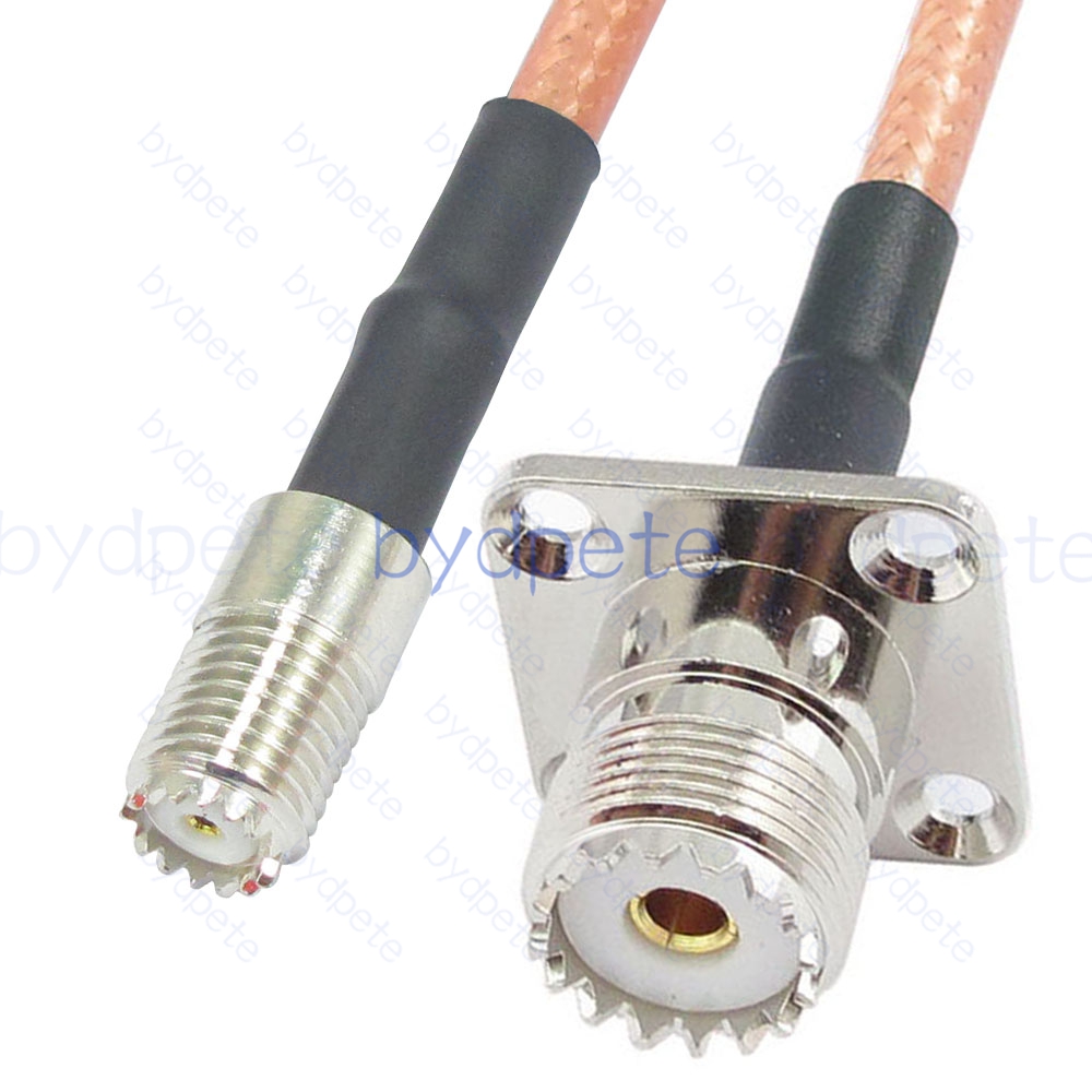 BPC051UHF142M1H4 Mini UHF Female SO239 Plug to UHF Female 4holes panel SO239 RG-142 Coaxial Cable UHF Cable RG142 Assembly Coax Pigtial Jumper