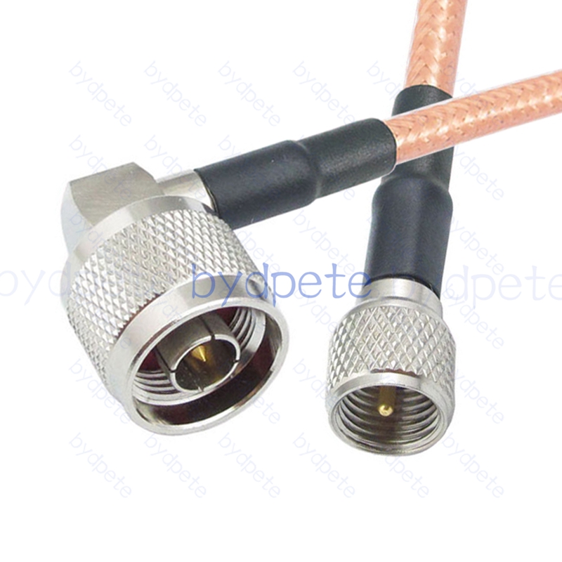 BPC052UHF142M1R2 Mini UHF Male PL259 Plug to N-Type Male Right Angle 90Degree RG-142 Coaxial Cable UHF Cable RG142 Assembly Coax Pigtial Jumper
