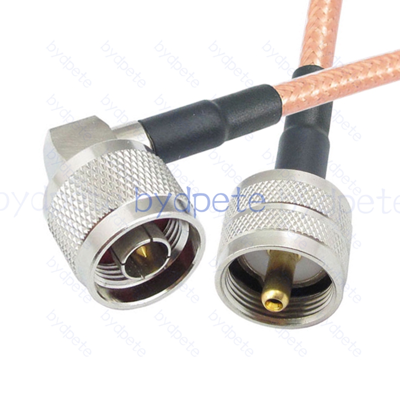 BPC052UHF142R2 UHF Male PL259 Plug to N-Type Male Right Angle 90Degree RG-142 Coaxial Cable UHF Cable RG142 Assembly Coax Pigtial Jumper