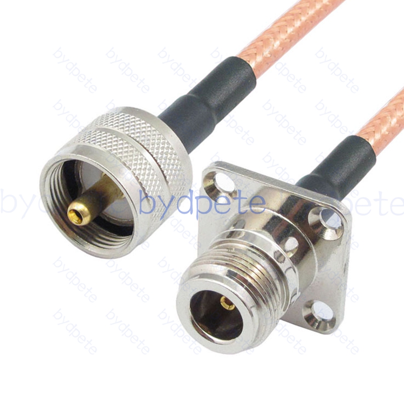 BPC053UHF142H42 UHF Male PL259 Plug to N-Type Female 4holes panel RG-142 Coaxial Cable UHF Cable RG142 Assembly Coax Pigtial Jumper