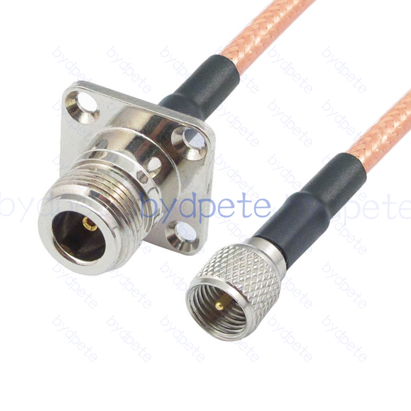 BPC053UHF142M1H42 Mini UHF Male PL259 Plug to N-Type Female 4holes panel RG-142 Coaxial Cable UHF Cable RG142 Assembly Coax Pigtial Jumper