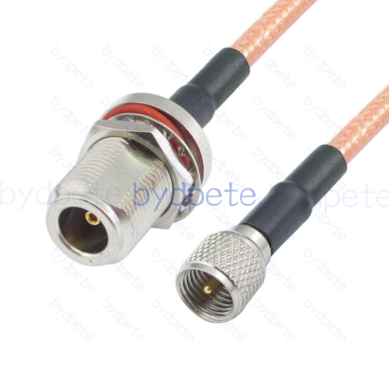 BPC053UHF142M1W2 Mini UHF Male PL259 Plug to N-Type Female Bulkhead Waterproof RG-142 Coaxial Cable UHF Cable RG142 Assembly Coax Pigtial Jumper