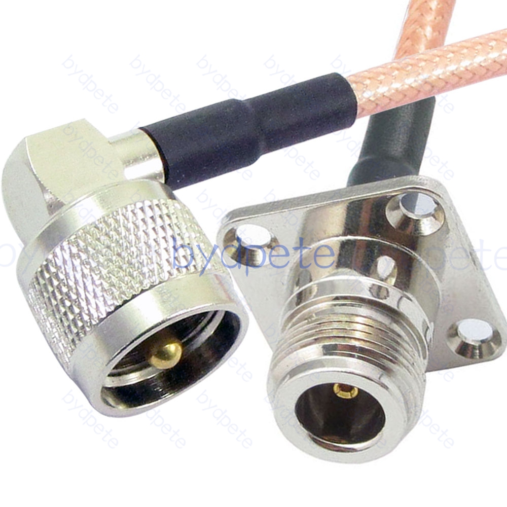 BPC053UHF142R1H42 UHF Male Right Angle 90Degree PL259 Plug to N-Type Female 4holes panel RG-142 Coaxial Cable UHF Cable RG142 Assembly Coax Pigtial Jumper