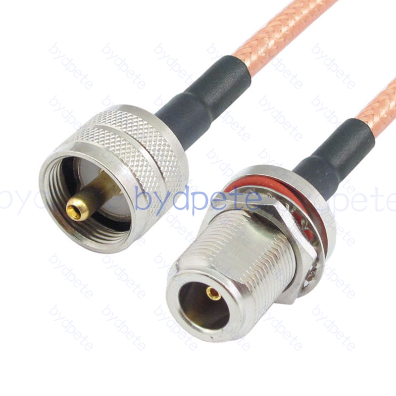 BPC053UHF142W2 UHF Male PL259 Plug to N-Type Female Bulkhead Waterproof RG-142 Coaxial Cable UHF Cable RG142 Assembly Coax Pigtial Jumper