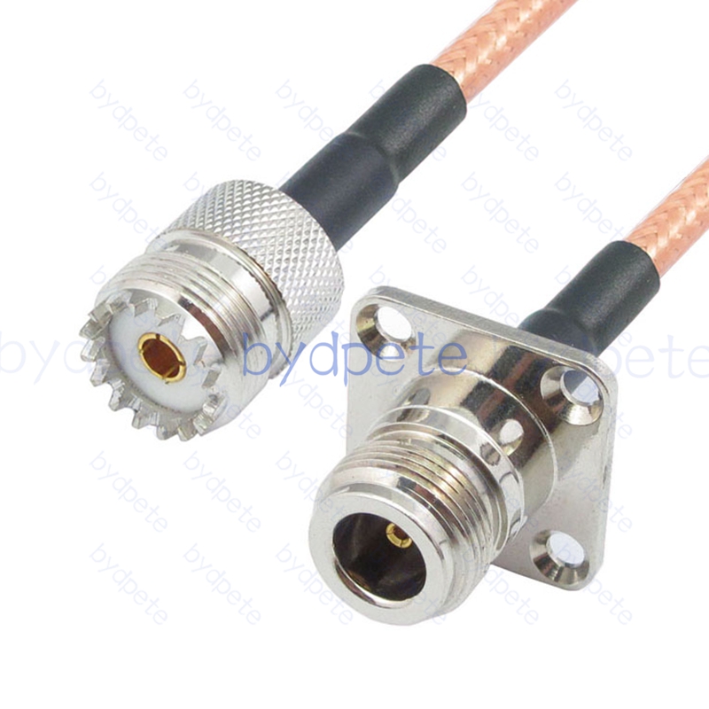 BPC055UHF142H42 UHF Female SO239 Jack to N-Type Female 4holes panel RG-142 Coaxial Cable UHF Cable RG142 Assembly Coax Pigtial Jumper