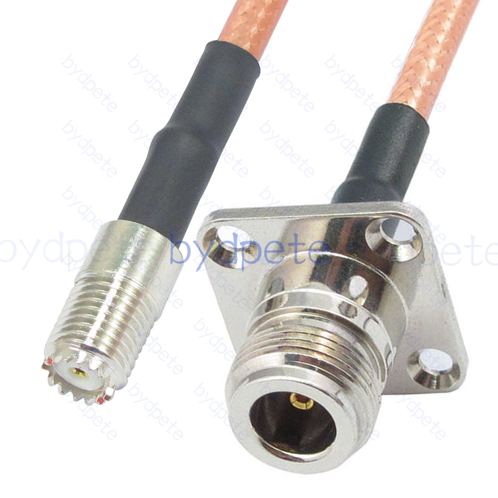 BPC055UHF142M1H42 Mini UHF Female SO239 Jack to N-Type Female 4holes panel RG-142 Coaxial Cable UHF Cable RG142 Assembly Coax Pigtial Jumper