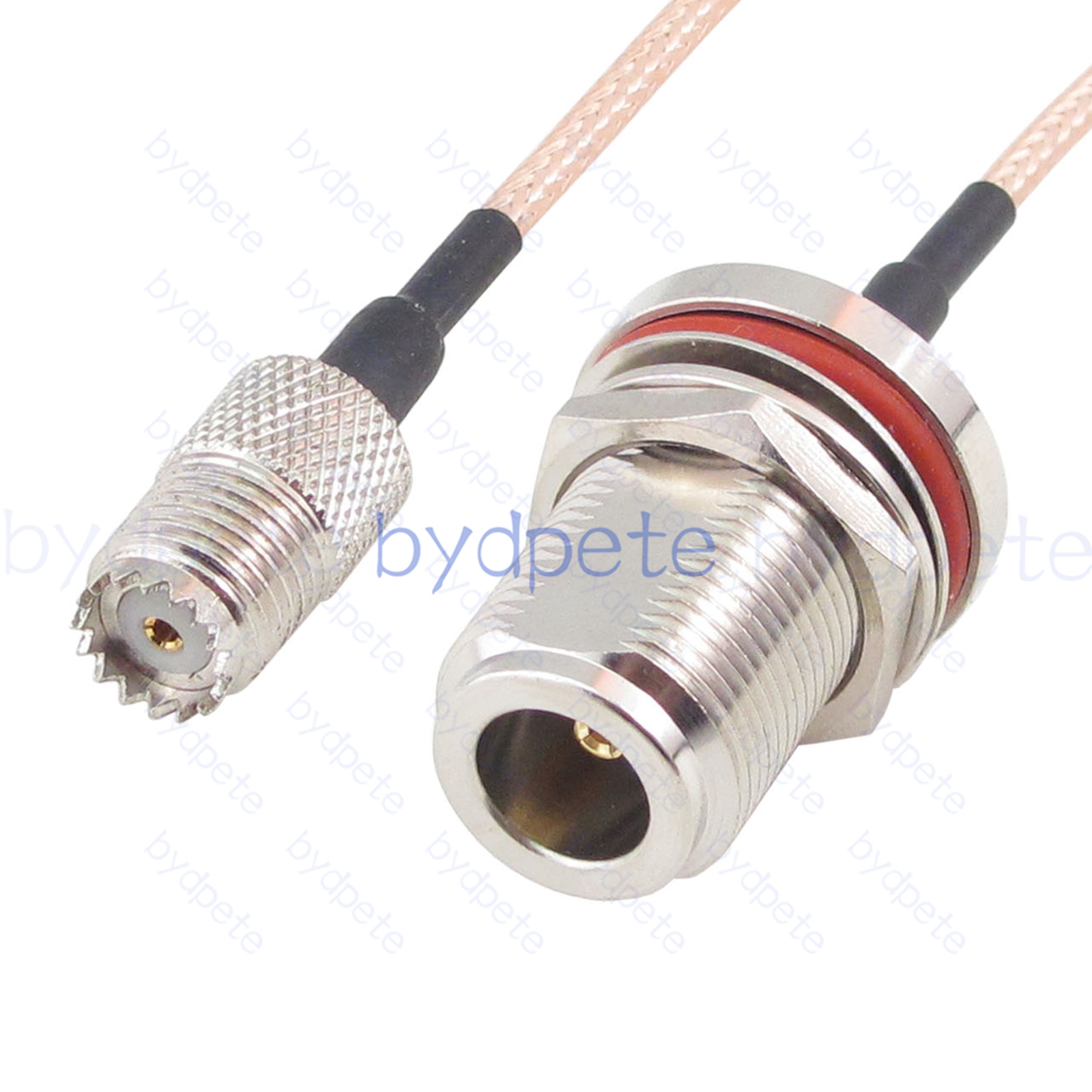 BPC055UHF316M1W2 Mini UHF Female SO239 Jack to N-Type Female Bulkhead Waterproof RG-316 Coaxial Cable UHF Cable RG316 Assembly Coax Pigtial Jumper