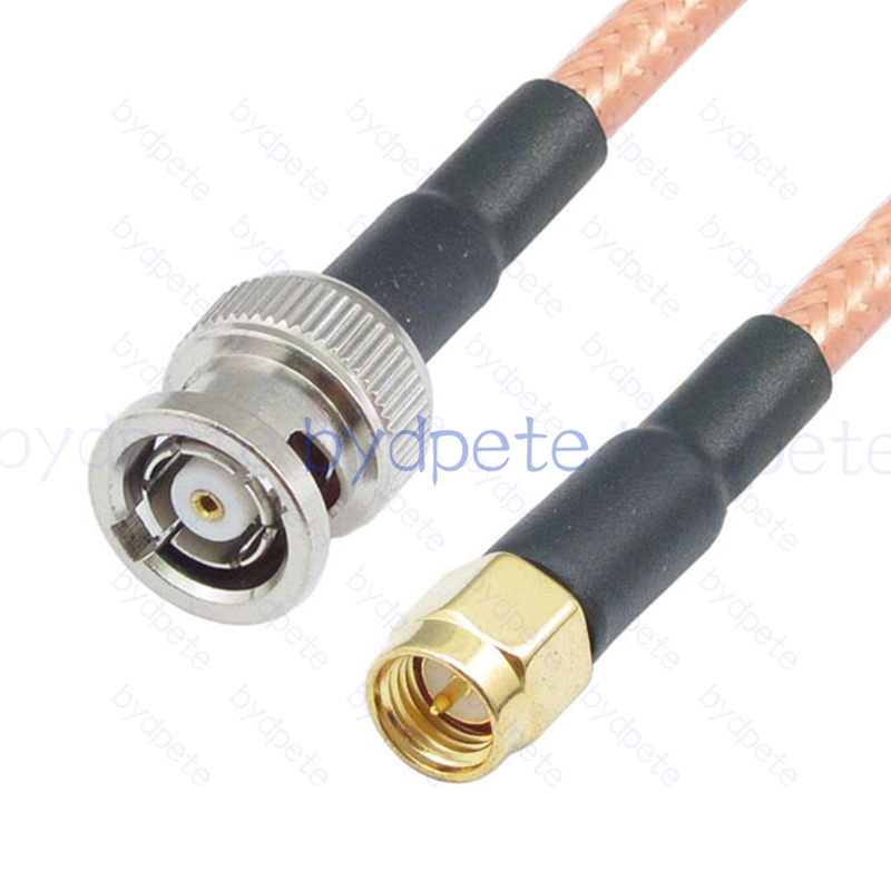 BPC061BNC142F1 RPBNC Male Reverse Polarity Plug to SMA Male RG-142 Coaxial Cable BNC Cable RG142 Assembly Coax Pigtial Jumper