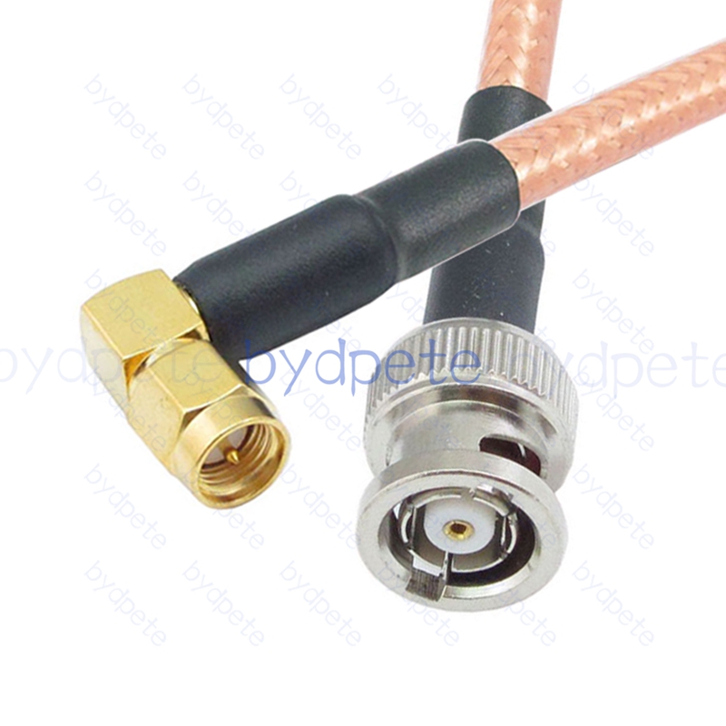 BPC061BNC142F1R2 RPBNC Male Reverse Polarity Plug to SMA Male Right Angle 90Degree RG-142 Coaxial Cable BNC Cable RG142 Assembly Coax Pigtial Jumper