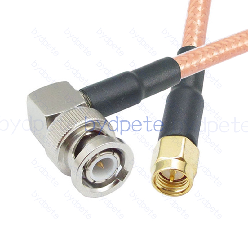BPC061BNC142R1 BNC Male Right Angle 90Degree Plug to SMA Male RG-142 Coaxial Cable BNC Cable RG142 Assembly Coax Pigtial Jumper