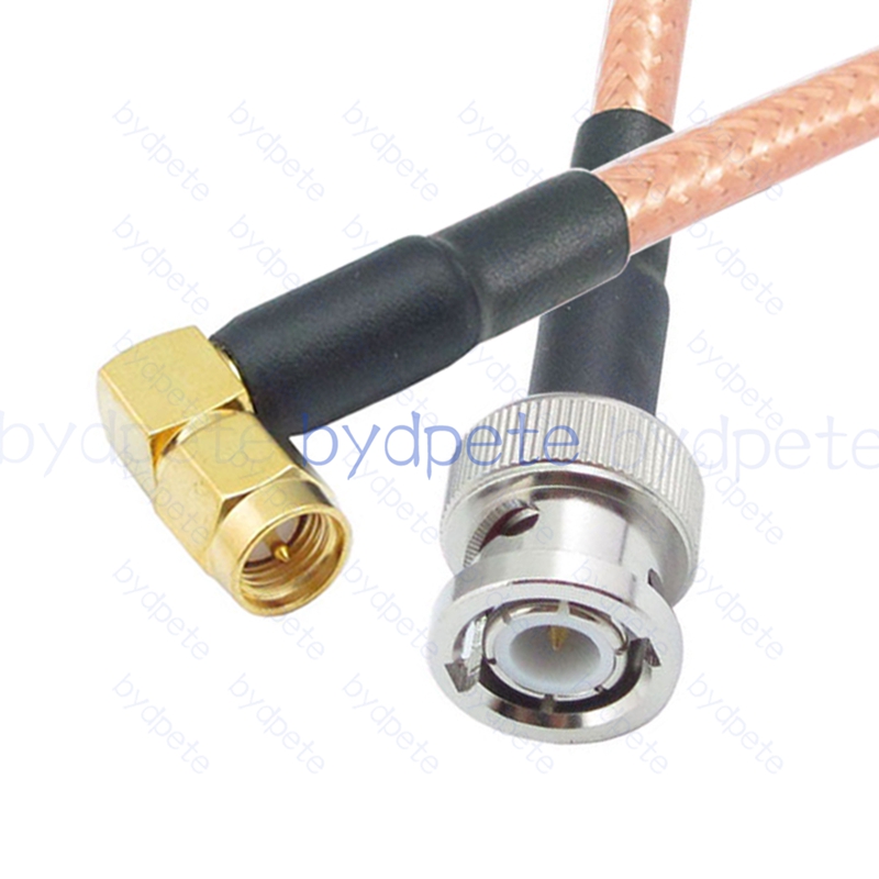 BPC061BNC142R2 BNC Male Plug to SMA Male Right Angle 90Degree RG-142 Coaxial Cable BNC Cable RG142 Assembly Coax Pigtial Jumper