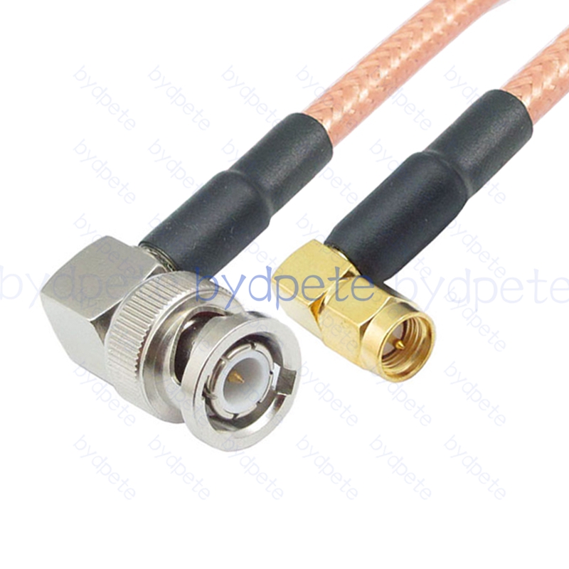 BPC061BNC142RR BNC Male Right Angle 90Degree Plug to SMA Male Right Angle 90Degree RG-142 Coaxial Cable BNC Cable RG142 Assembly Coax Pigtial Jumper