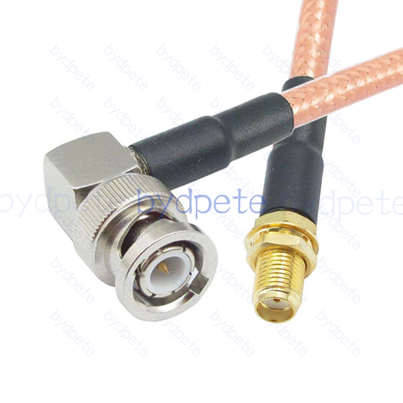BPC062BNC142R1 BNC Male Right Angle 90Degree Plug to SMA Female RG-142 Coaxial Cable BNC Cable RG142 Assembly Coax Pigtial Jumper