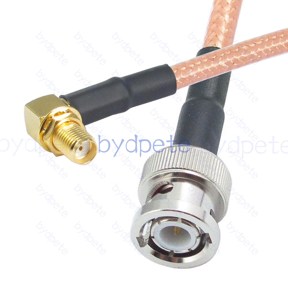 BPC062BNC142R2 BNC Male Plug to SMA Female Right Angle 90Degree RG-142 Coaxial Cable BNC Cable RG142 Assembly Coax Pigtial Jumper