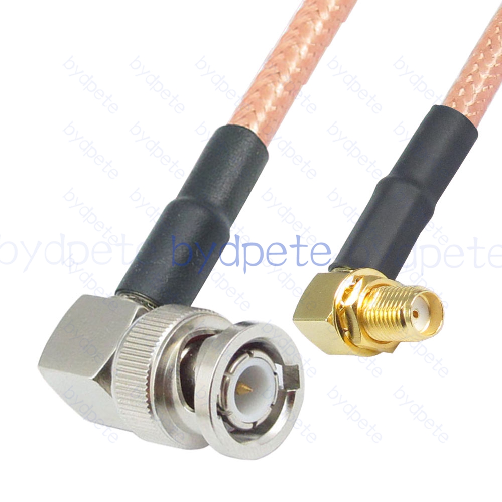 BPC062BNC142RR BNC Male Right Angle 90Degree Plug to SMA Female Right Angle 90Degree RG-142 Coaxial Cable BNC Cable RG142 Assembly Coax Pigtial Jumper