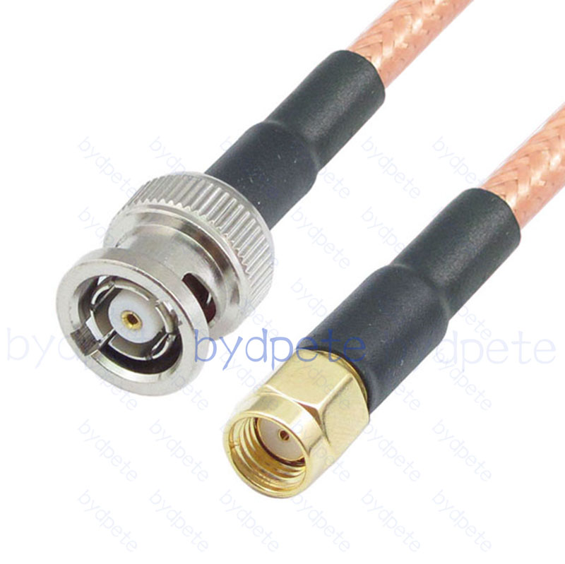 BPC063BNC142F1 RPBNC Male Reverse Polarity Plug to RPSMA Reverse Polarity Male RG-142 Coaxial Cable BNC Cable RG142 Assembly Coax Pigtial Jumper