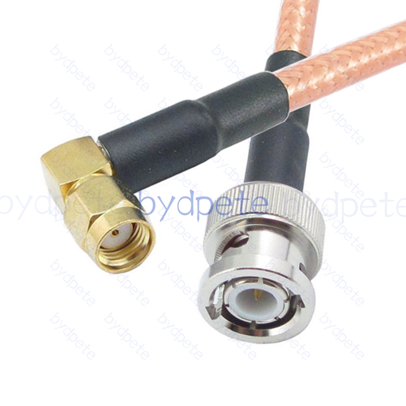 BPC063BNC142R2 BNC Male Plug to RPSMA Male Right Angle Reverse Polarity RG-142 Coaxial Cable BNC Cable RG142 Assembly Coax Pigtial Jumper