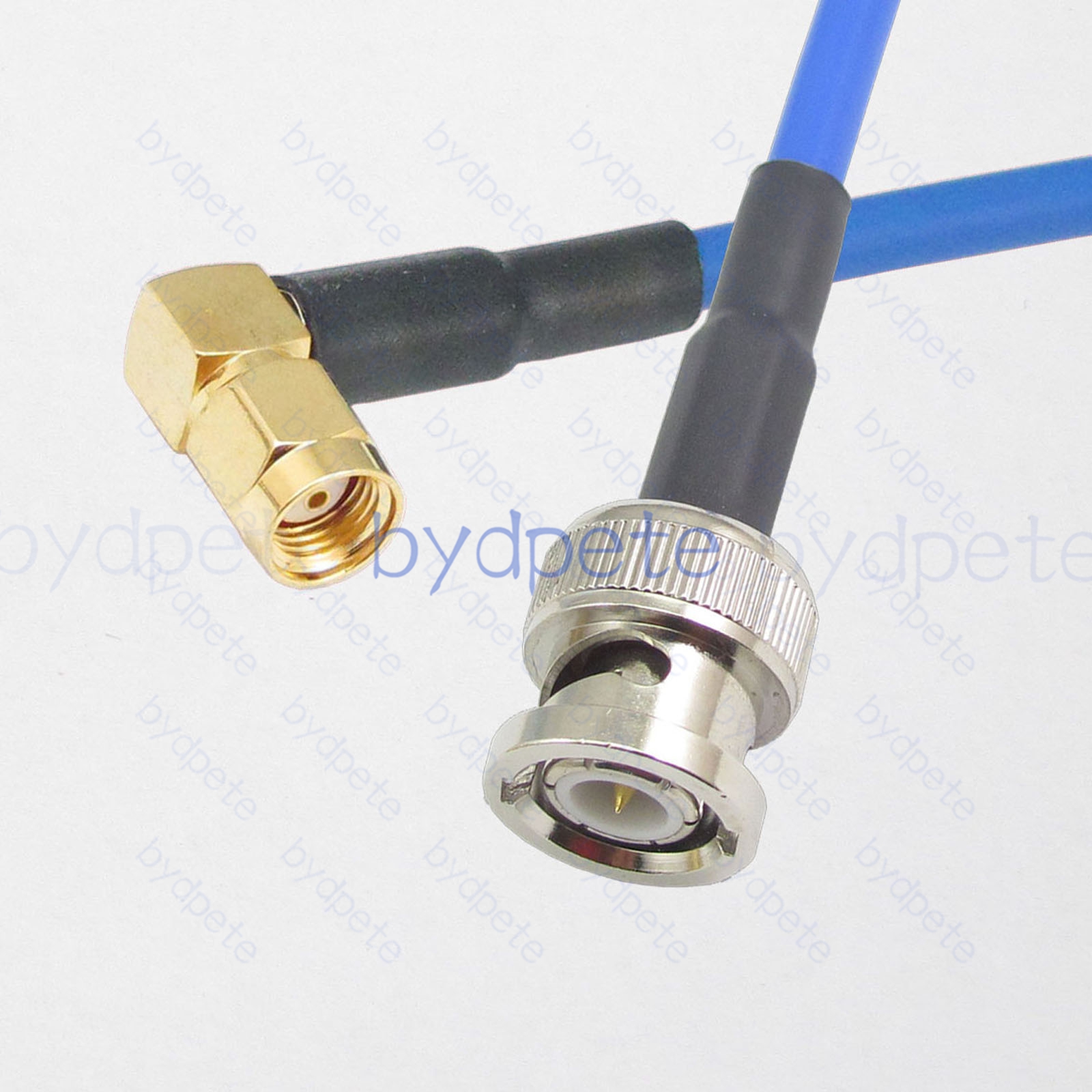 BPC063BNC402BR2 BNC Male Plug to RPSMA Male Right Angle 90Degree Reverse Polarity RG-402 Coaxial Cable BNC Cable RG402B Assembly Coax Semi Rigid Flexible Low Loss Cable