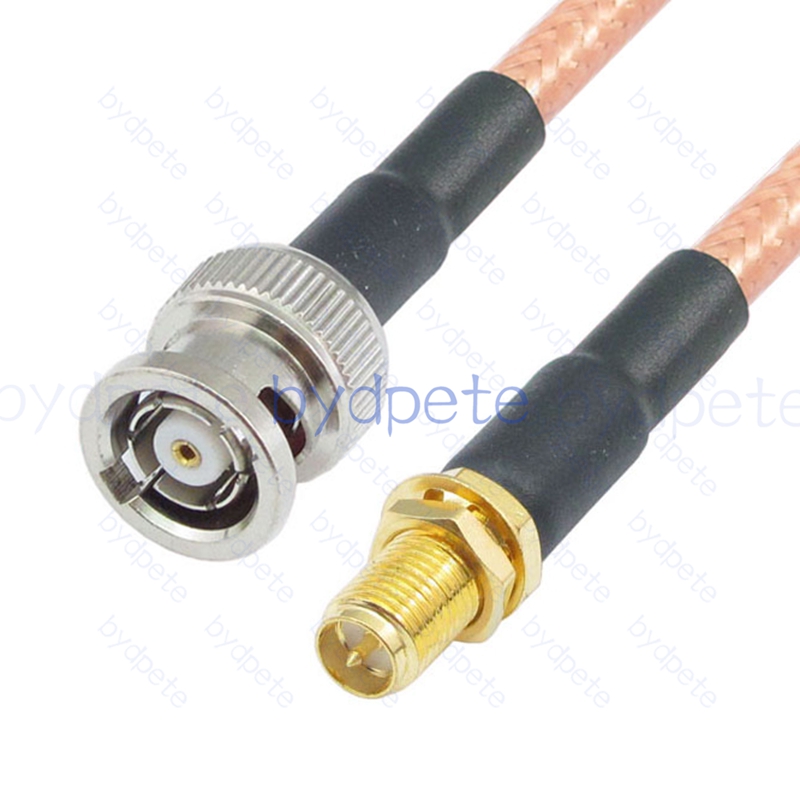 BPC064BNC142F1 RPBNC Male Reverse Polarity Plug to RPSMA Female Reverse Polarity RG-142 Coaxial Cable BNC Cable RG142 Assembly Coax Pigtial Jumper