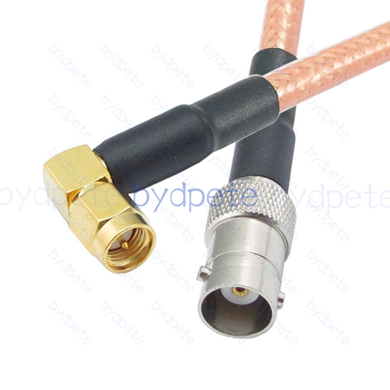 BPC065BNC142S1R2 BNC Female Jack to SMA Male Right Angle 90Degree RG-142 Coaxial Cable BNC Cable RG142 Assembly Coax Pigtial Jumper