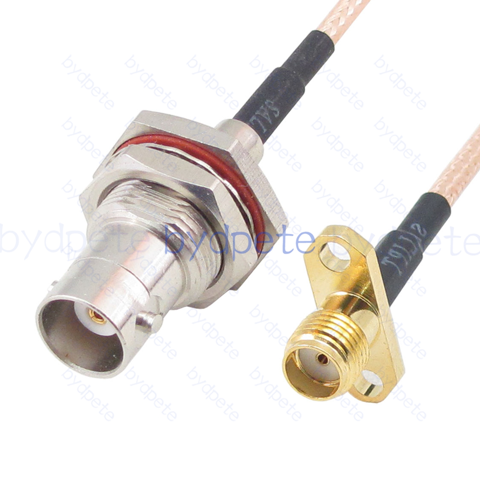 BPC066BNC316L1H2 BNC Female Bulkhead Waterproof Jack to SMA Female 2holes panel Jack RG-316 Coaxial Cable BNC Cable RG316 Assembly Coax Pigtial Jumper