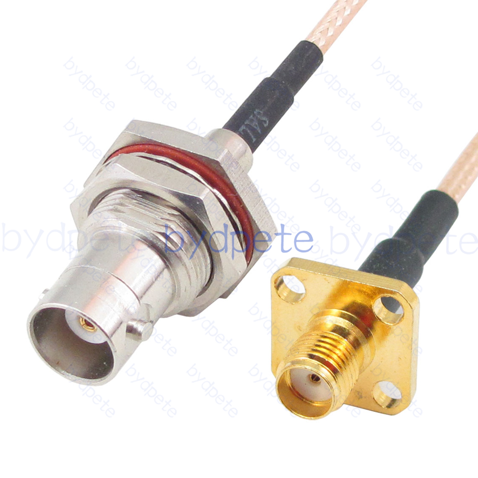 BPC066BNC316L1H4 BNC Female Bulkhead Waterproof Jack to SMA Female 4holes panel Jack RG-316 Coaxial Cable BNC Cable RG316 Assembly Coax Pigtial Jumper