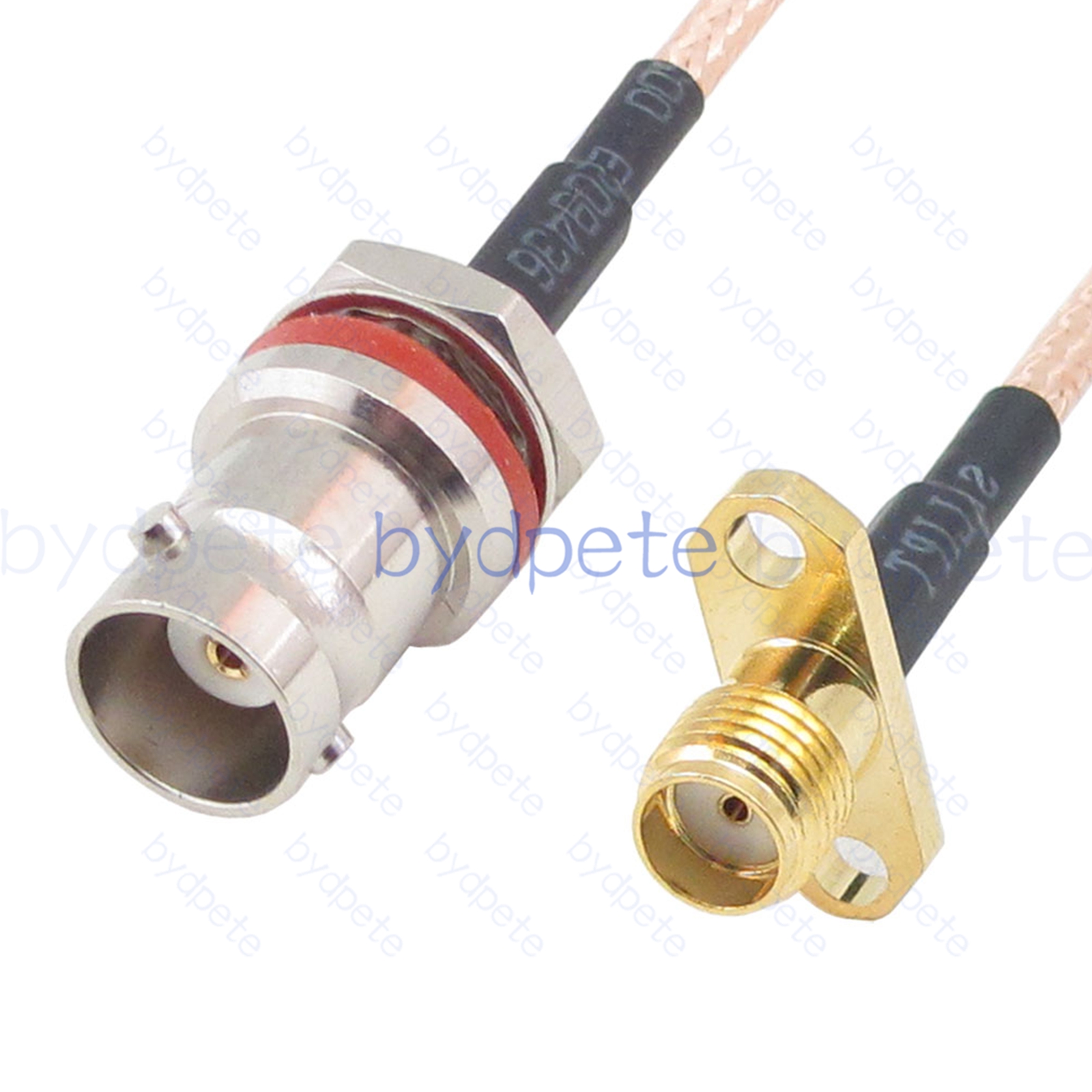 BPC066BNC316M1H2 BNC Female Behind Nut Jack to SMA Female 2holes panel Jack RG-316 Coaxial Cable BNC Cable RG316 Assembly Coax Pigtial Jumper