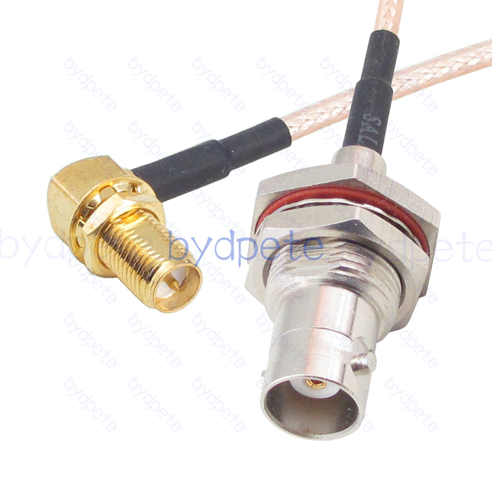 BPC068BNC316L1R2 BNC Female Bulkhead Waterproof Jack to RPSMA Female Right Angle 90Degree Jack RG-316 Coaxial Cable BNC Cable RG316 Assembly Coax Pigtial Jumper