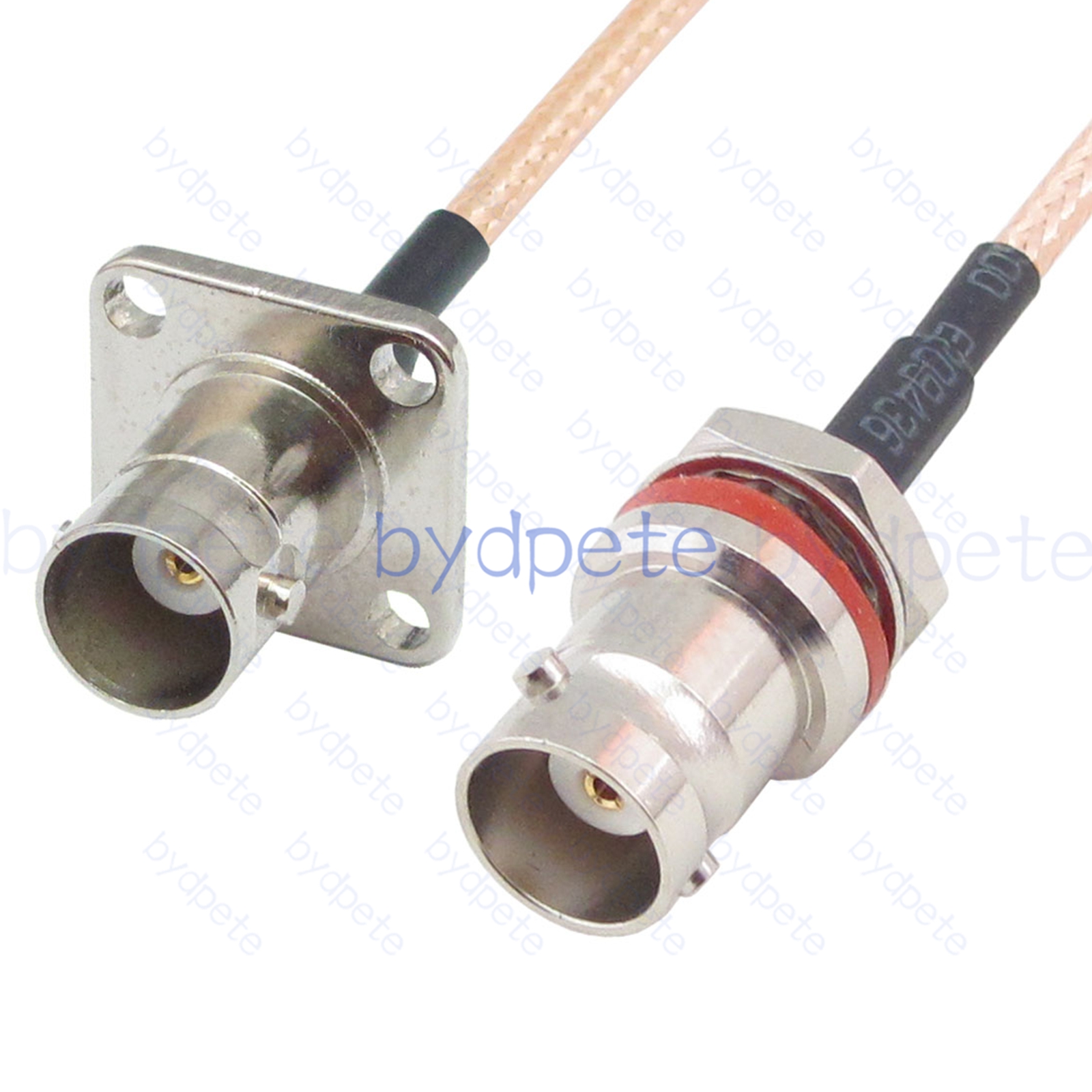 BPC071BNC316H4M2 BNC Female 4holes panel Jack to BNC Female Behind Nut jack RG-316 Coaxial Cable BNC Cable RG316 Assembly Coax Pigtial Jumper
