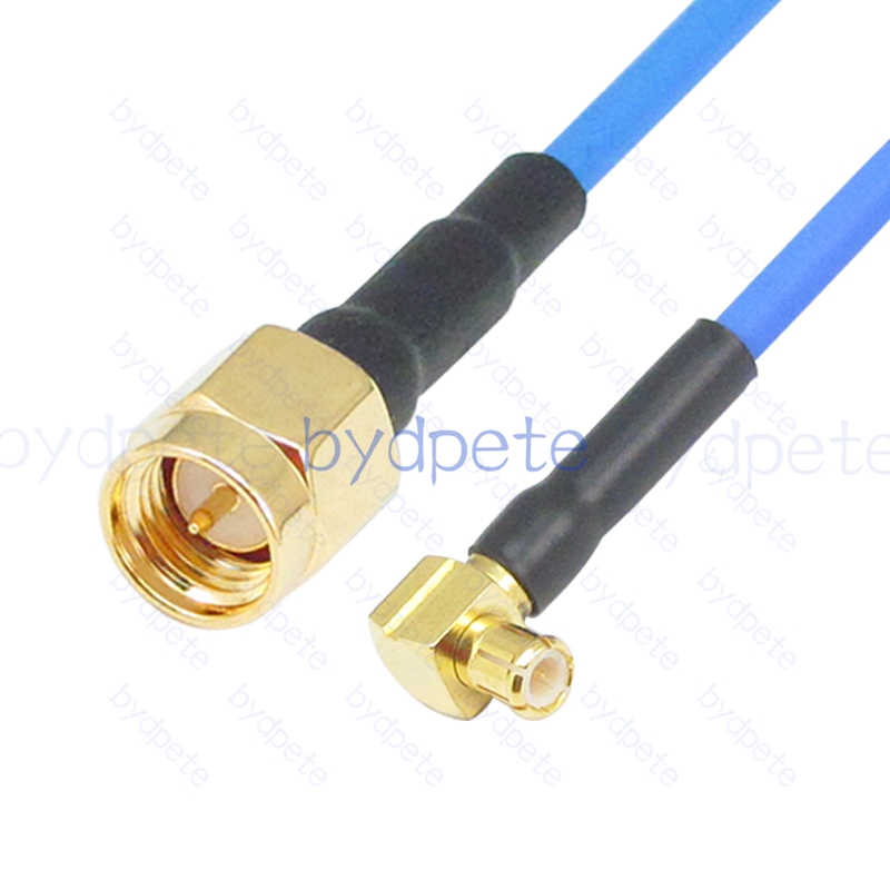 BPC211MCX405BR1 MCX Male Right Angle 90Degree Plug to SMA Male Plug RG-405 Coaxial Cable MCX Cable RG405B Assembly Coax Semi Rigid Flexible Low Loss Cable