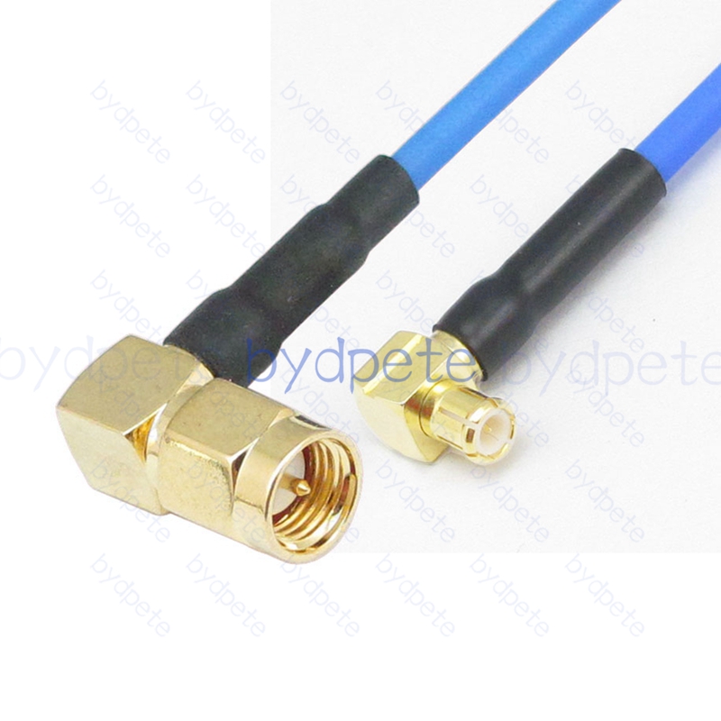 BPC211MCX405BRR MCX Male Right Angle 90Degree Plug to SMA Male Right Angle 90Degree Plug RG-405 Coaxial Cable MCX Cable RG405B Assembly Coax Semi Rigid Flexible Low Loss Cable