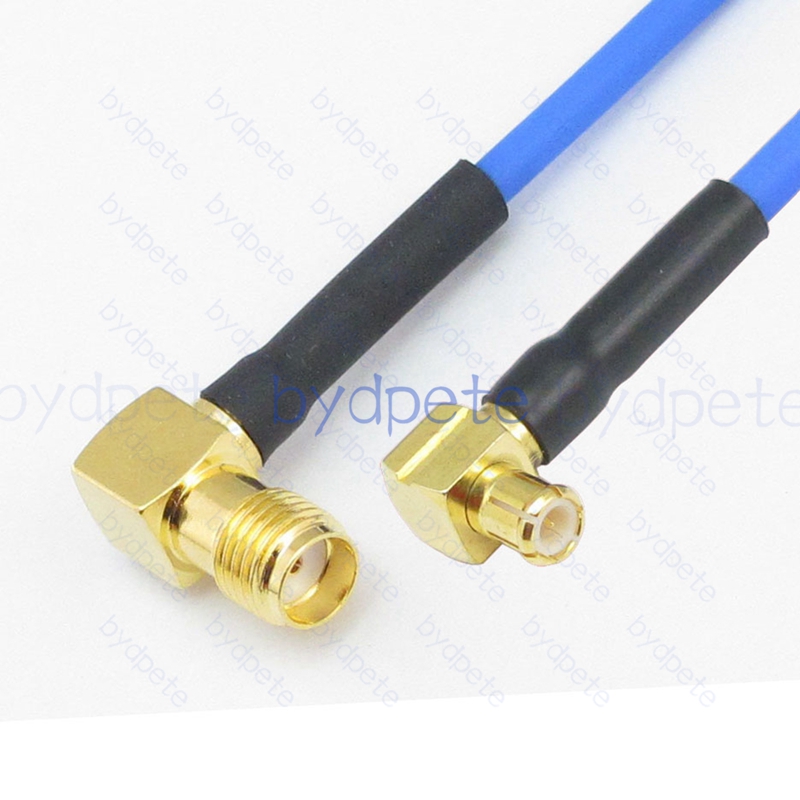 BPC212MCX405BRR MCX Male Right Angle 90Degree Plug to SMA Female Right Angle 90Degree Jack RG-405 Coaxial Cable MCX Cable RG405B Assembly Coax Semi Rigid Flexible Low Loss Cable
